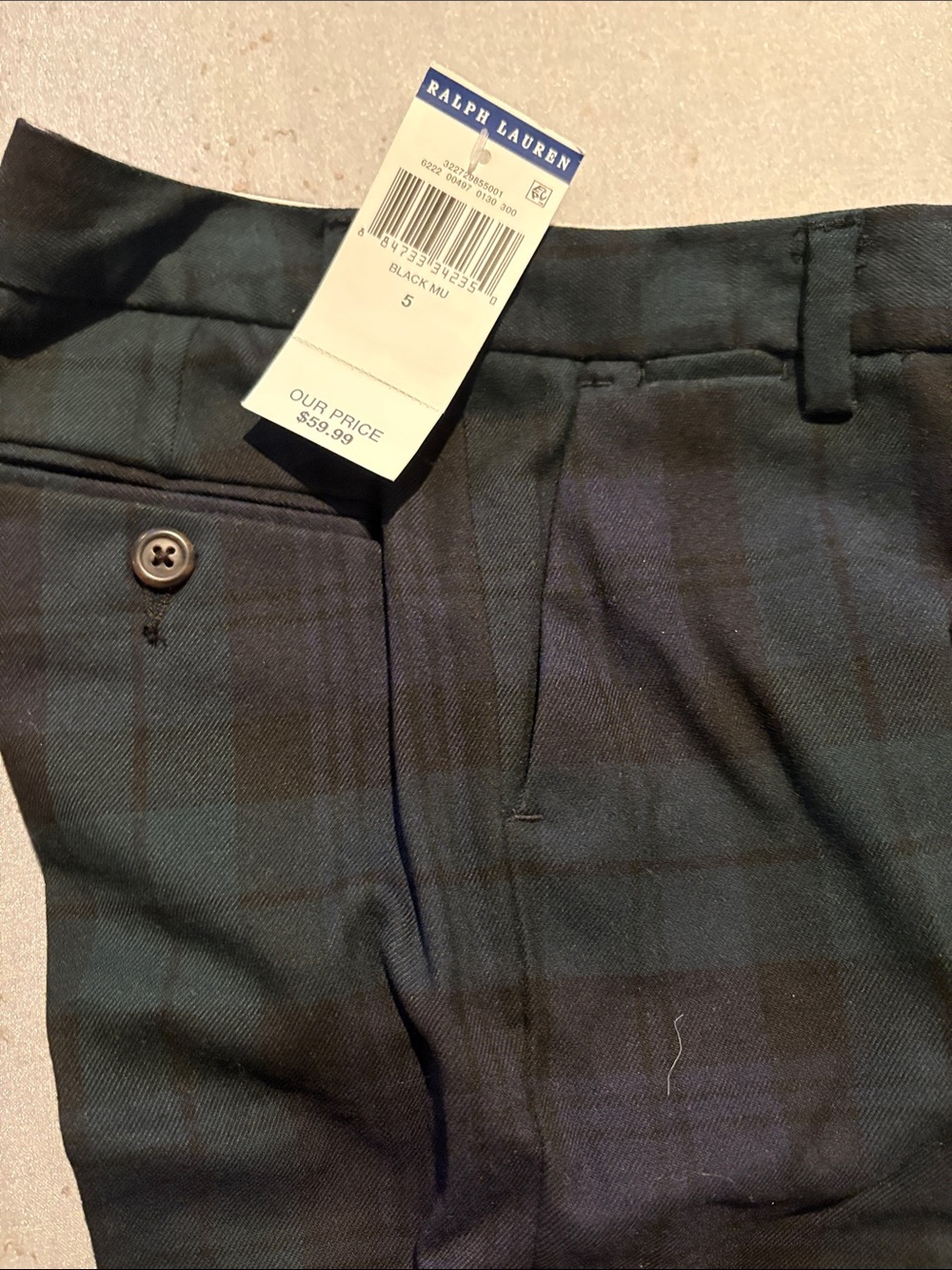 Ralph Lauren Black Watch Plaid Chinos - Black & Green